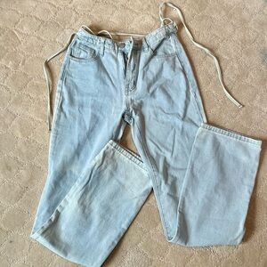 Adika Lace Up Back Light Wash Jeans - Size Small New With Tags